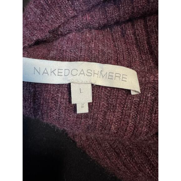 Naked Cashmere 100% Cashmere Ribbed Turtleneck Sweater – Plum Burgundy – Size L - Picture 4 of 6